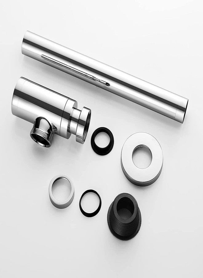 SPAZIO طقم مصيدة زجاجات ثقيلة من الفولاذ المقاوم للصدأ من SPAZIO مع أنبوب تصريف قابل لتعديل الارتفاع للحمام، حوض الغسيل، حوض المطبخ، مطلي بالكروم - Image 4